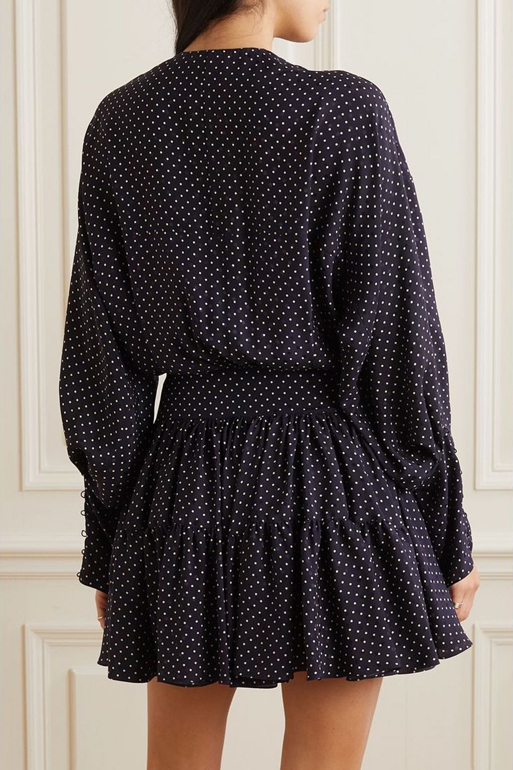 ALAÏA Polka-dot silk-jacquard mini dress