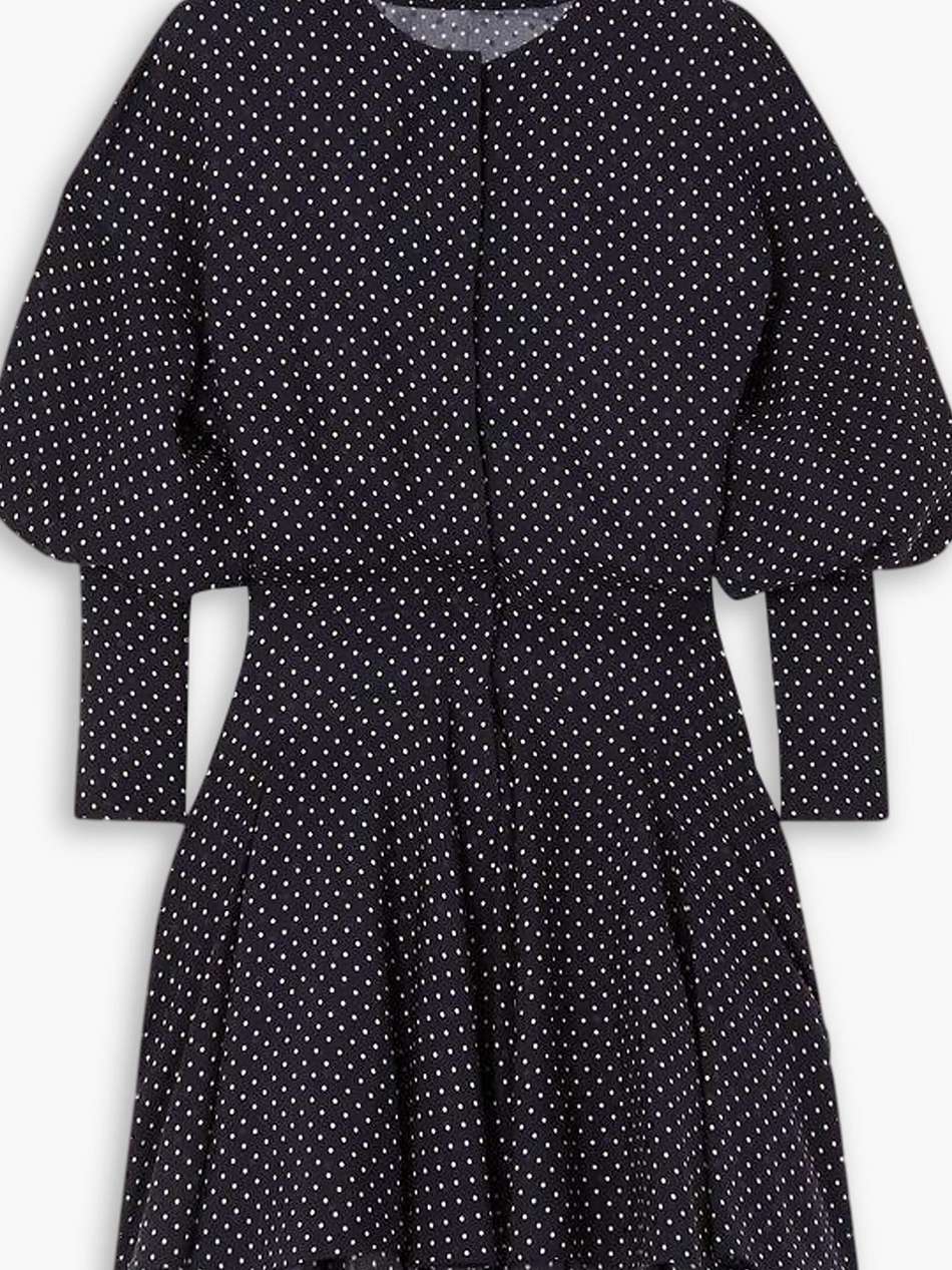 polka-dot silk-jacquard mini dress