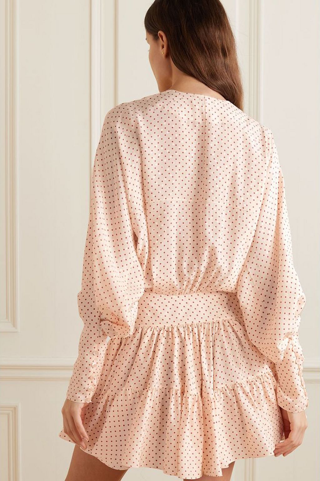 ALAÏA Polka-dot silk-jacquard mini dress