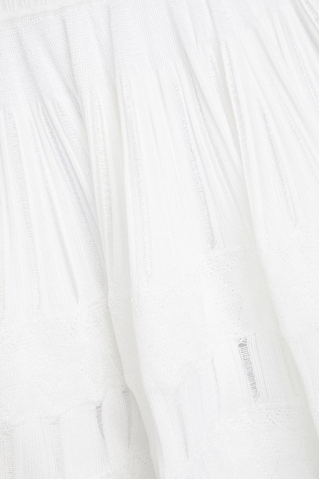 ALAÏA Tiered ruffled stretch-knit mini skirt