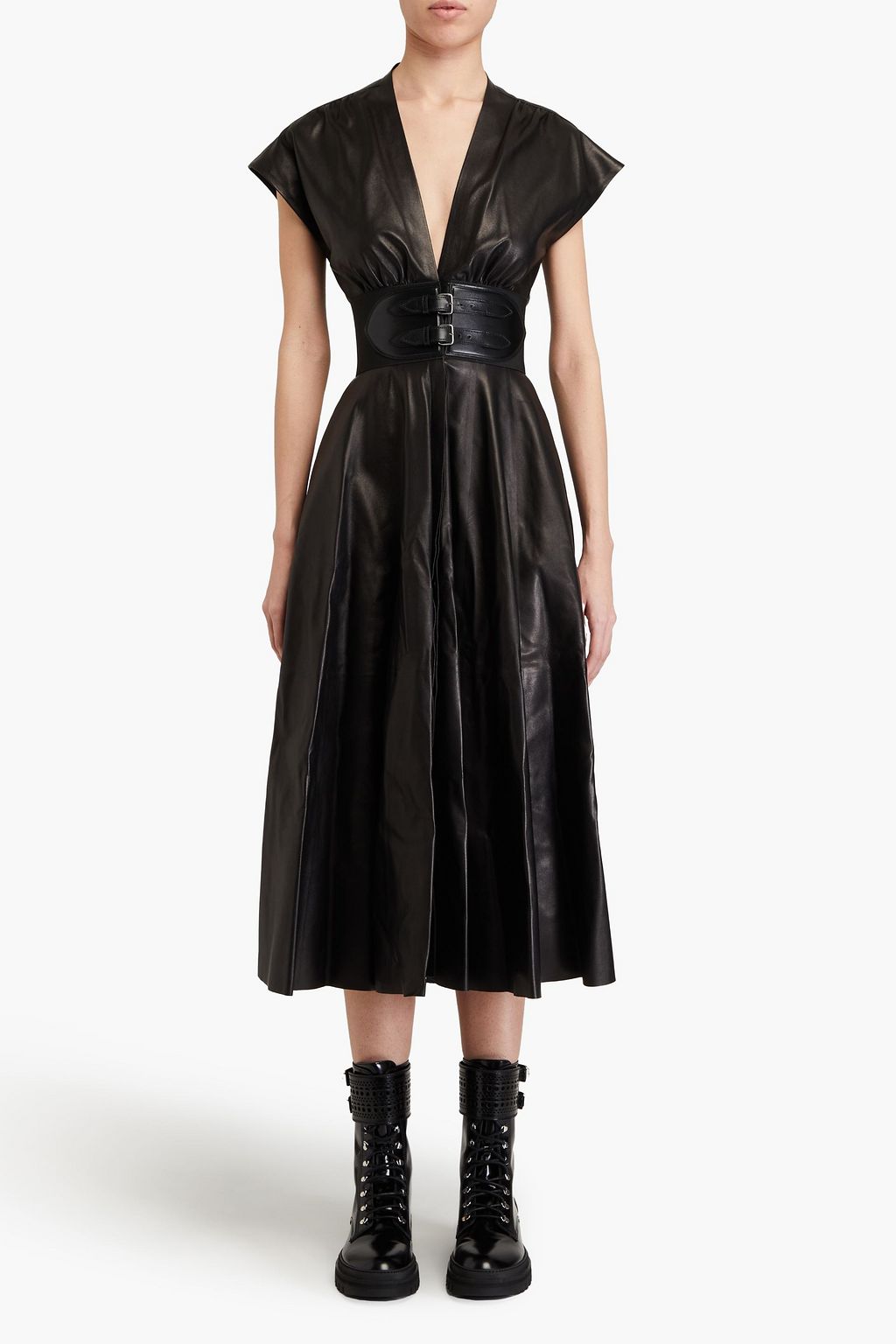 ALAÏA Archetypes leather midi dress