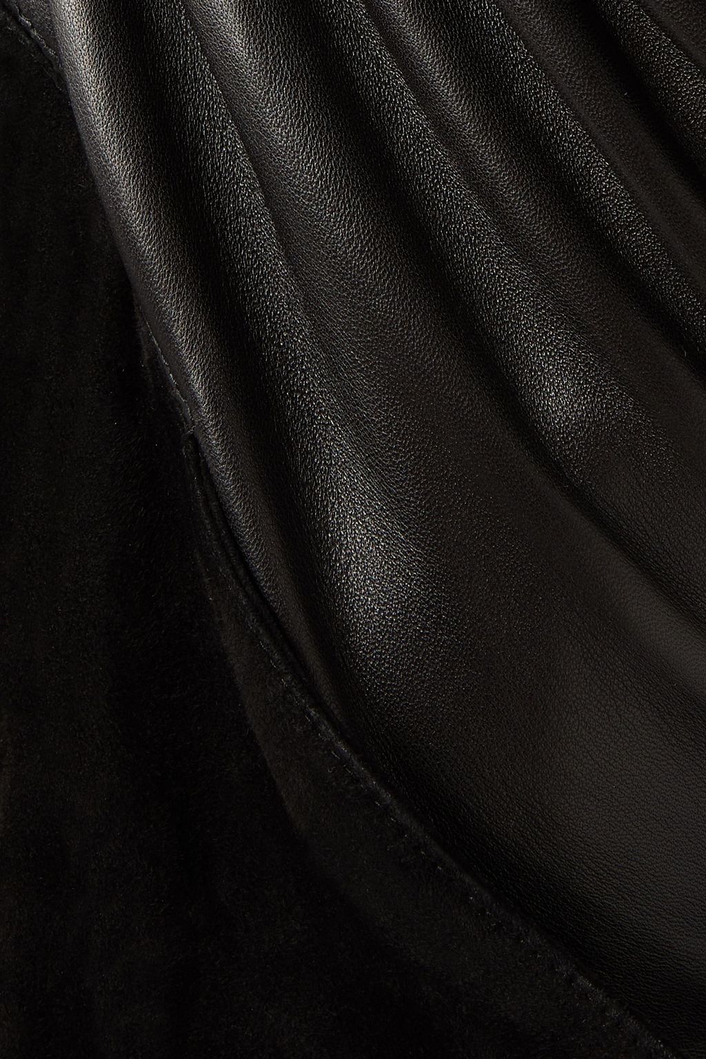 ALAÏA Draped leather and suede maxi skirt