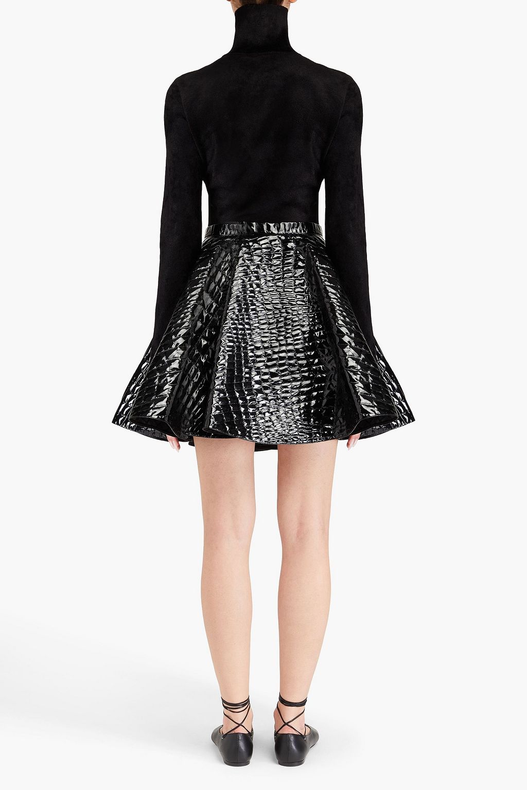 ALAÏA Faux croc-effect leather mini skirt