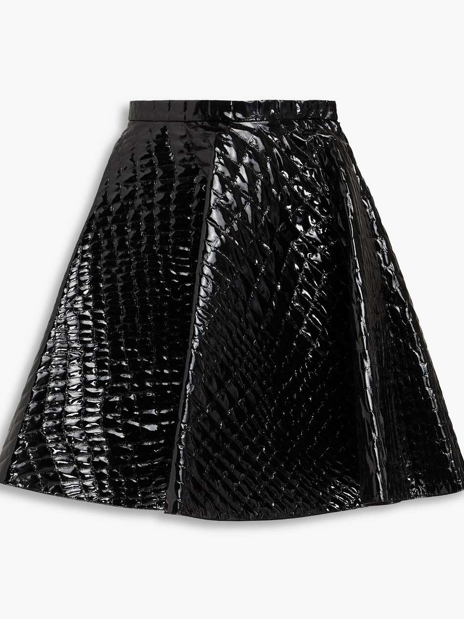 faux croc-effect leather mini skirt