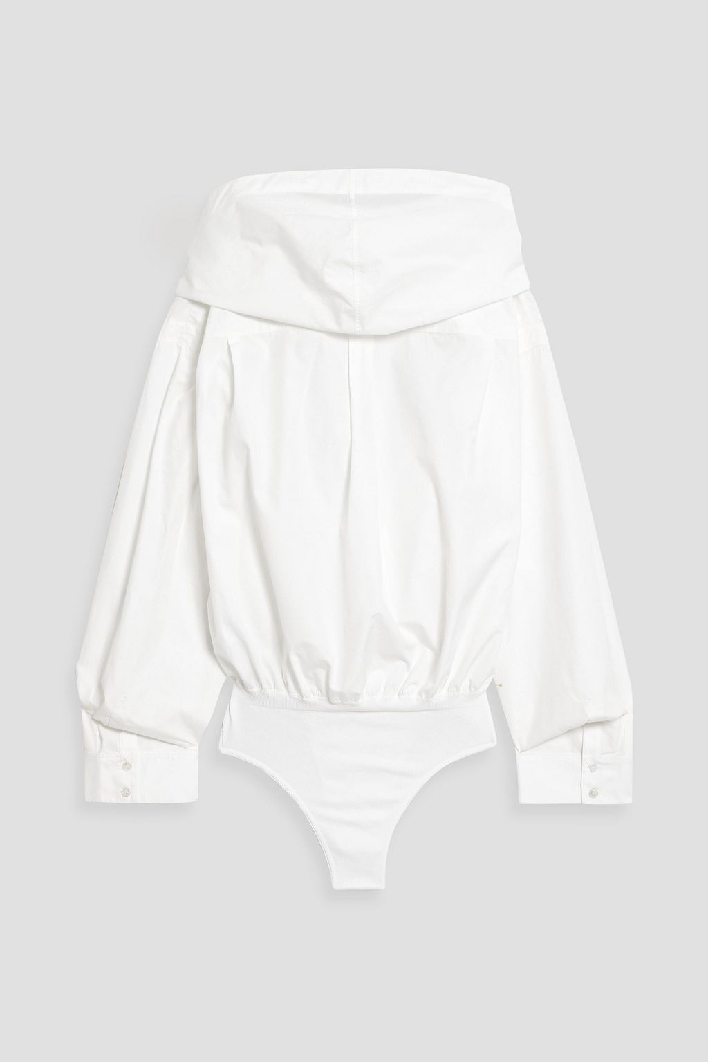 ALAÏA Cotton-poplin and jersey hooded bodysuit