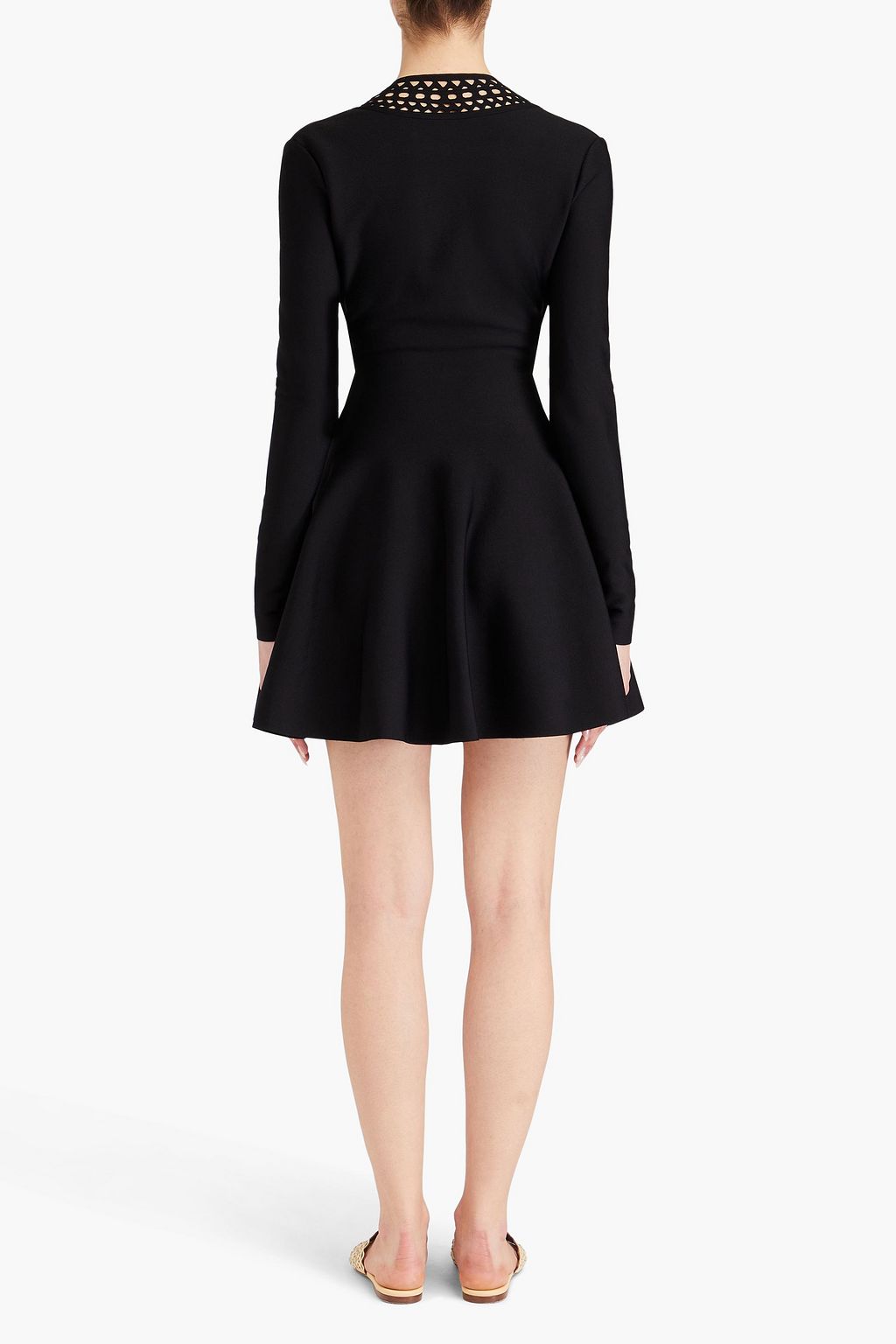ALAÏA Fluted laser-cut stretch-knit mini dress