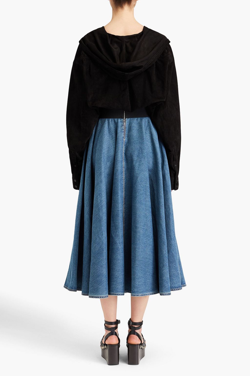 ALAÏA Suede hooded bodysuit