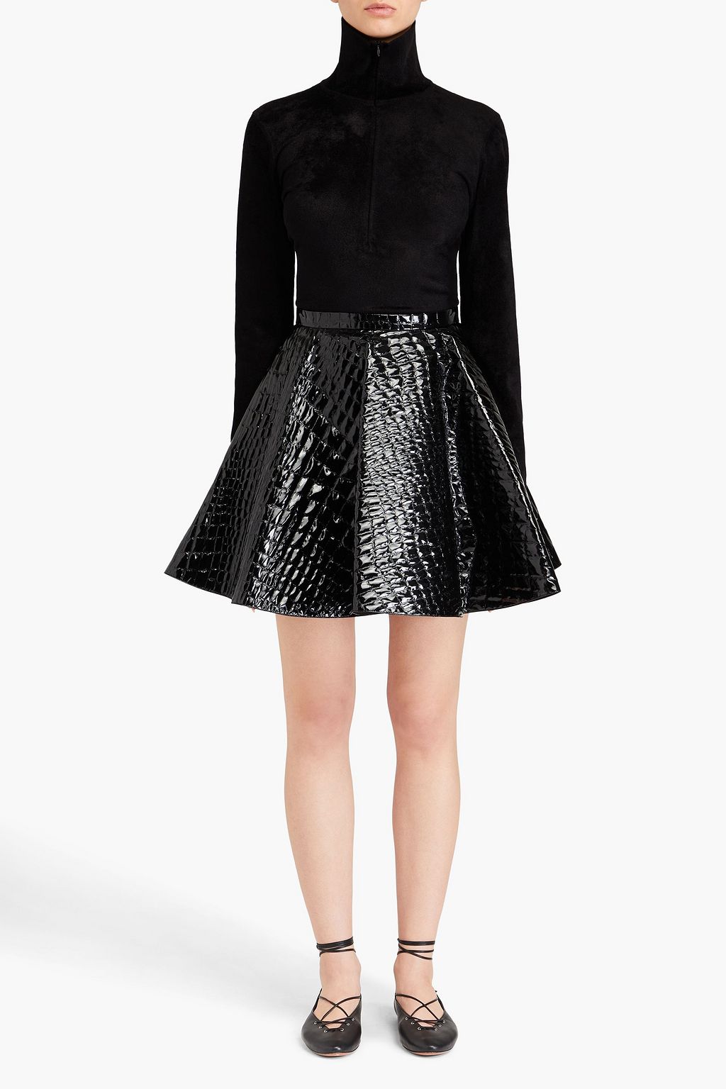 ALAÏA Velour turtleneck bodysuit