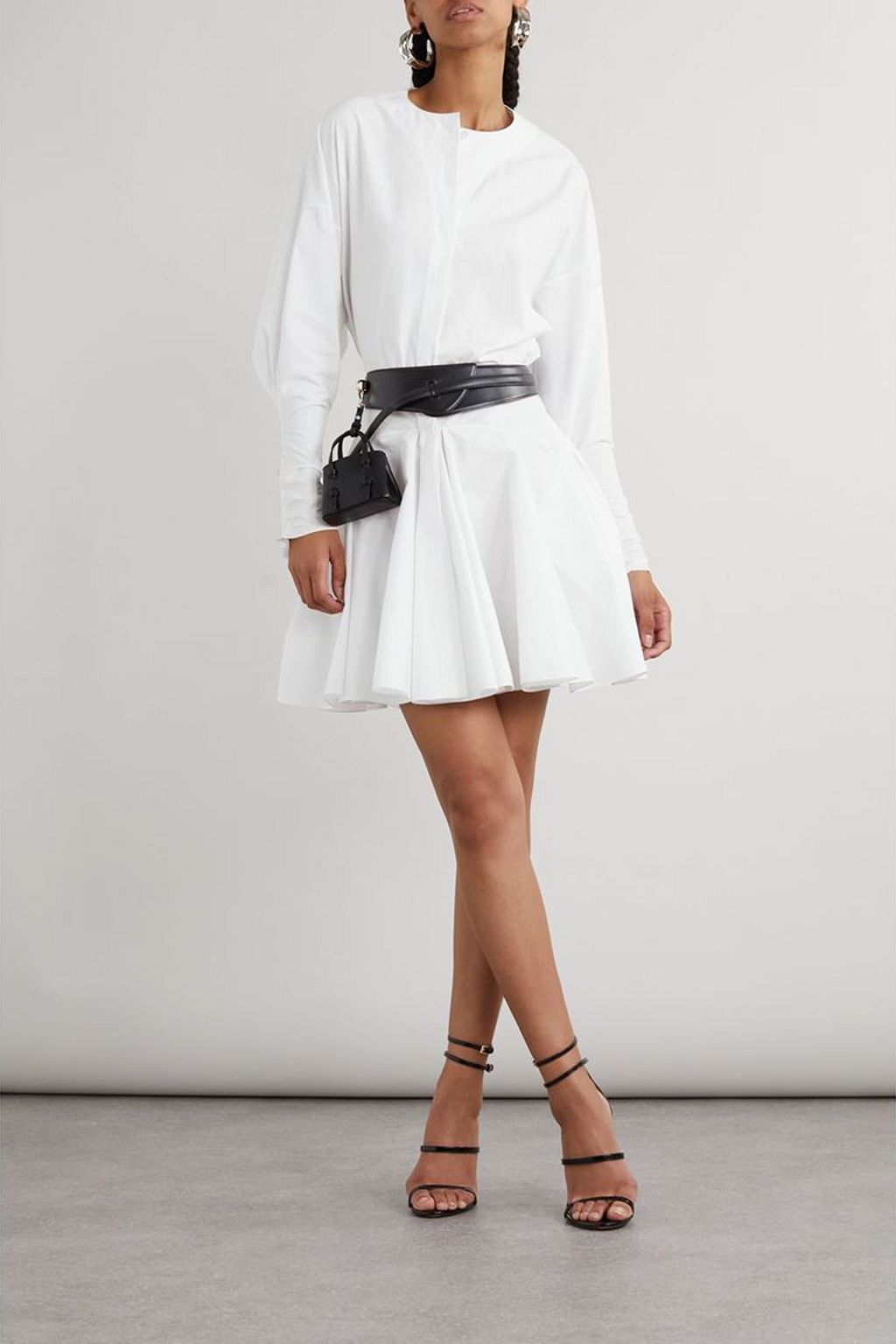 ALAÏA Cotton-poplin mini shirt dress
