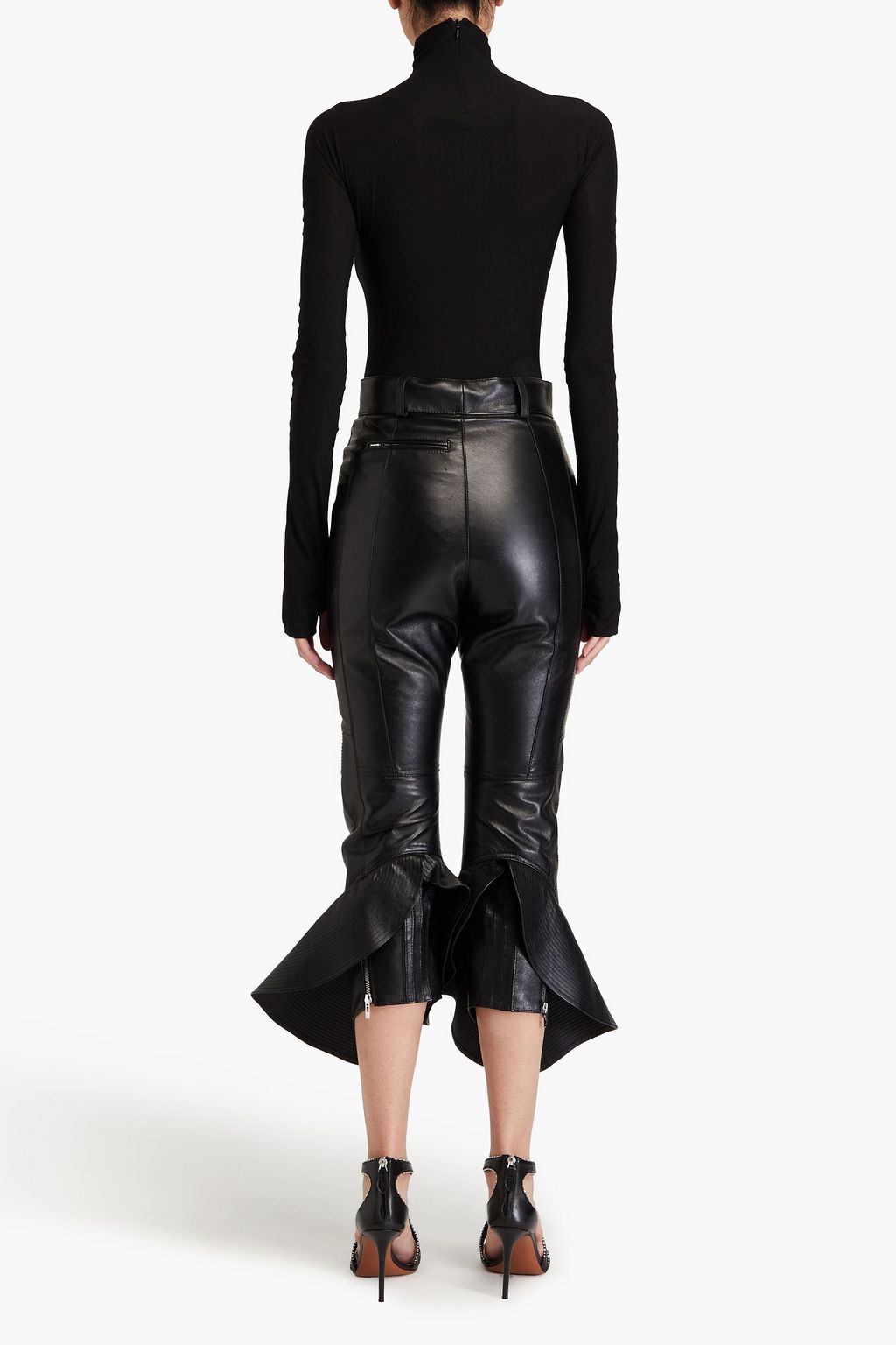 ALAÏA Cropped leather flared pants