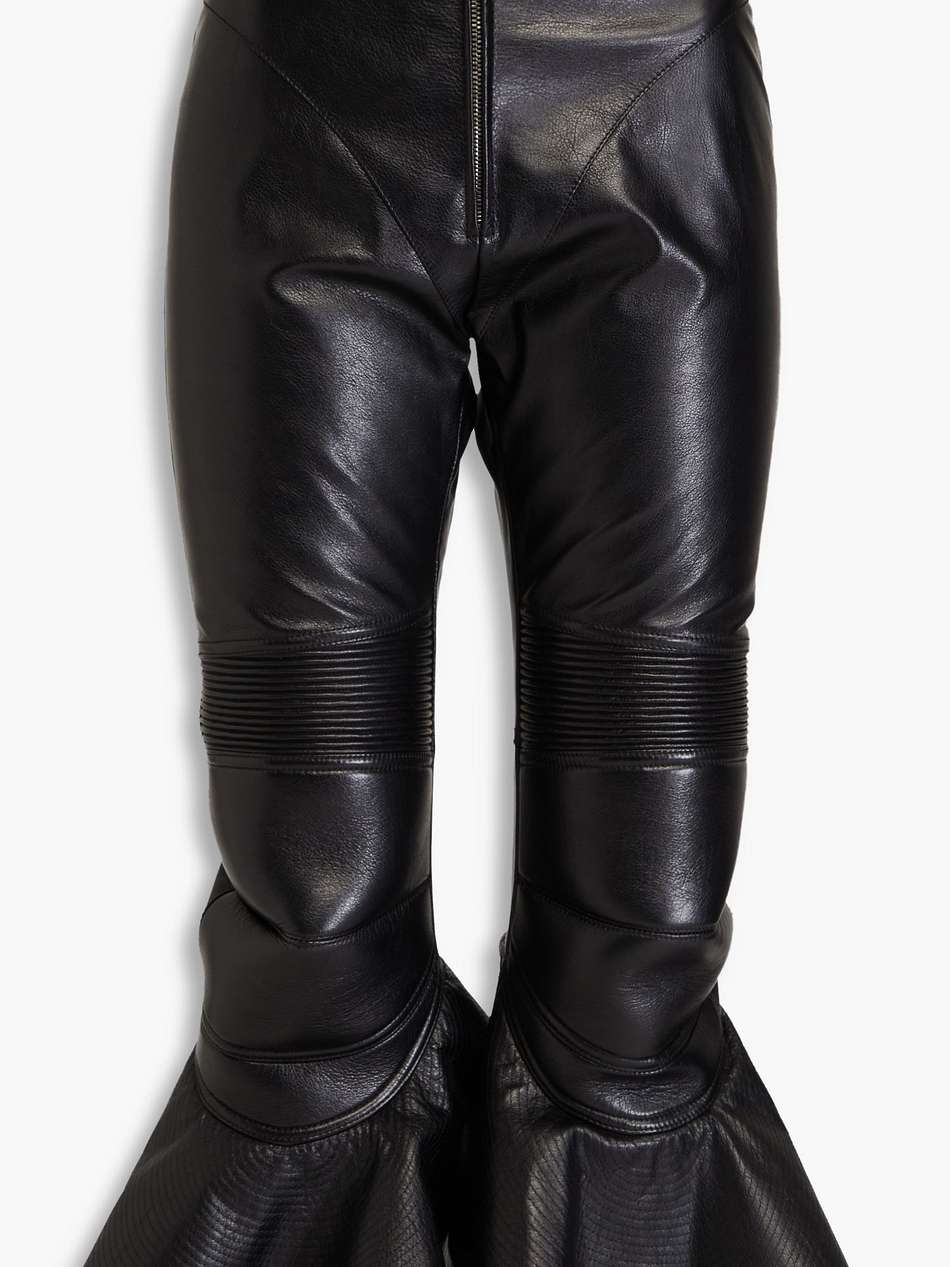 cropped leather flared pants