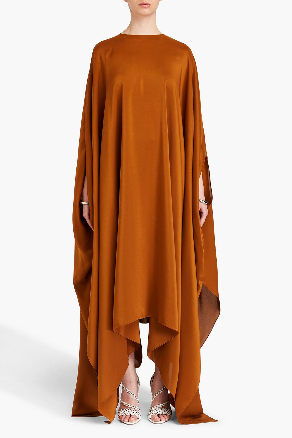 ALAÏA Embellished silk crepe de chine maxi dress