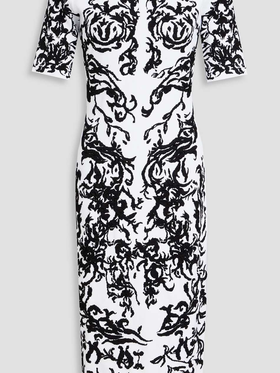 jacquard-knit midi dress