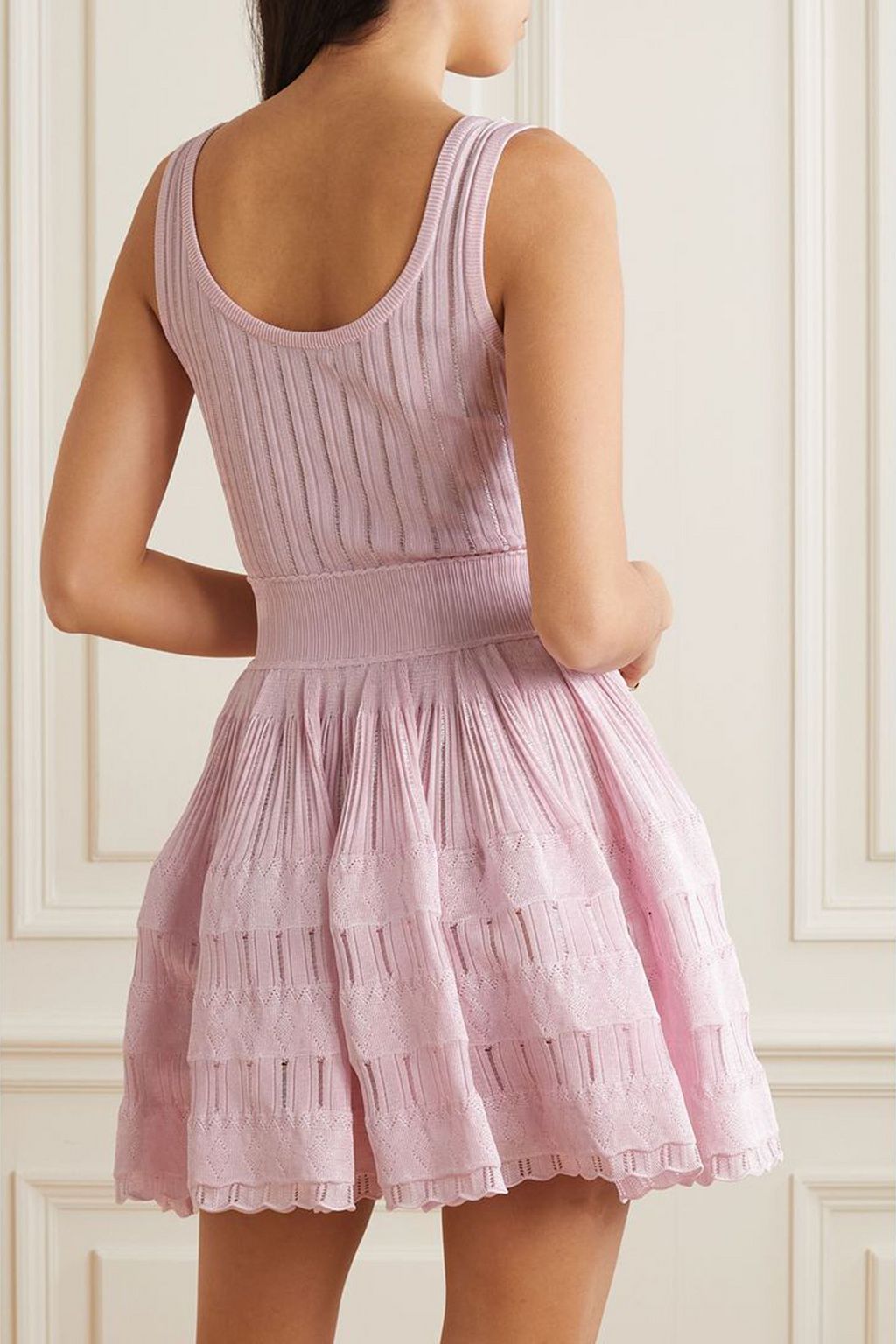 ALAÏA Archetypes ribbed pointelle-knit mini dress