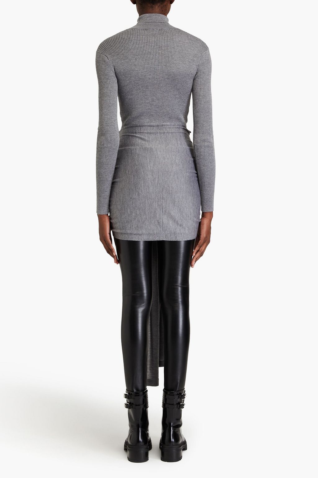 ALAÏA Knotted ribbed cashmere and silk-blend turtleneck sweater