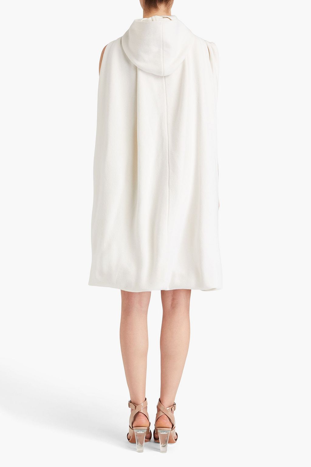 ALAÏA Cape-effect cashmere hooded mini dress