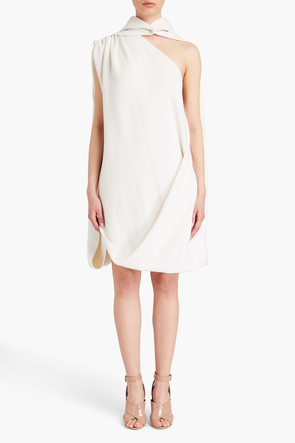ALAÏA Cape-effect cashmere hooded mini dress