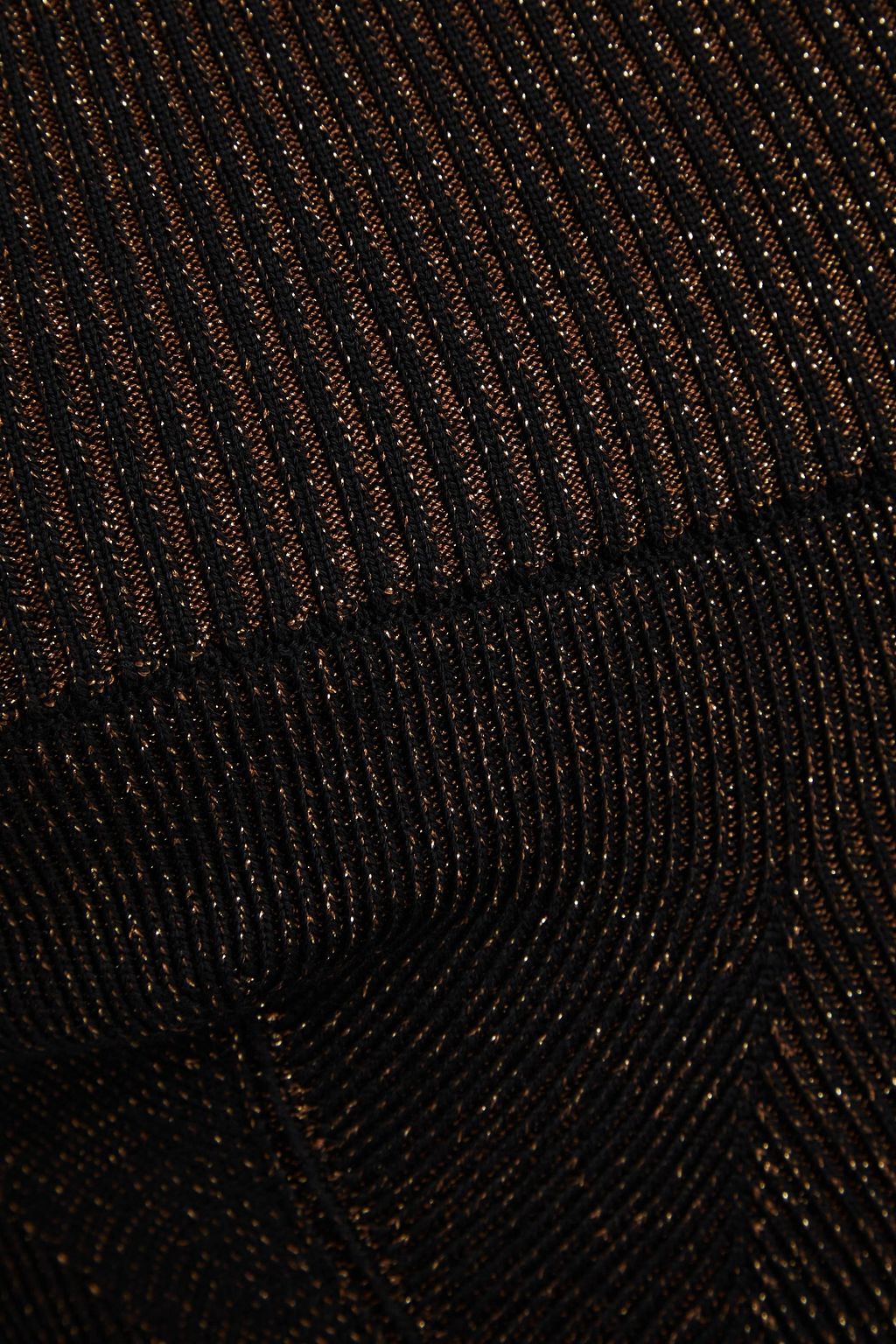 ALAÏA Off-the-shoulder metallic ribbed wool-blend mini dress