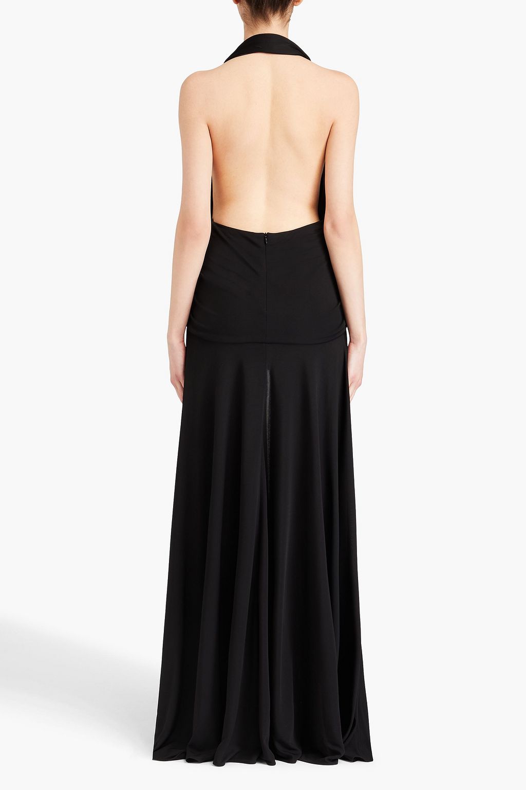 ALAÏA Ruched jersey halterneck gown