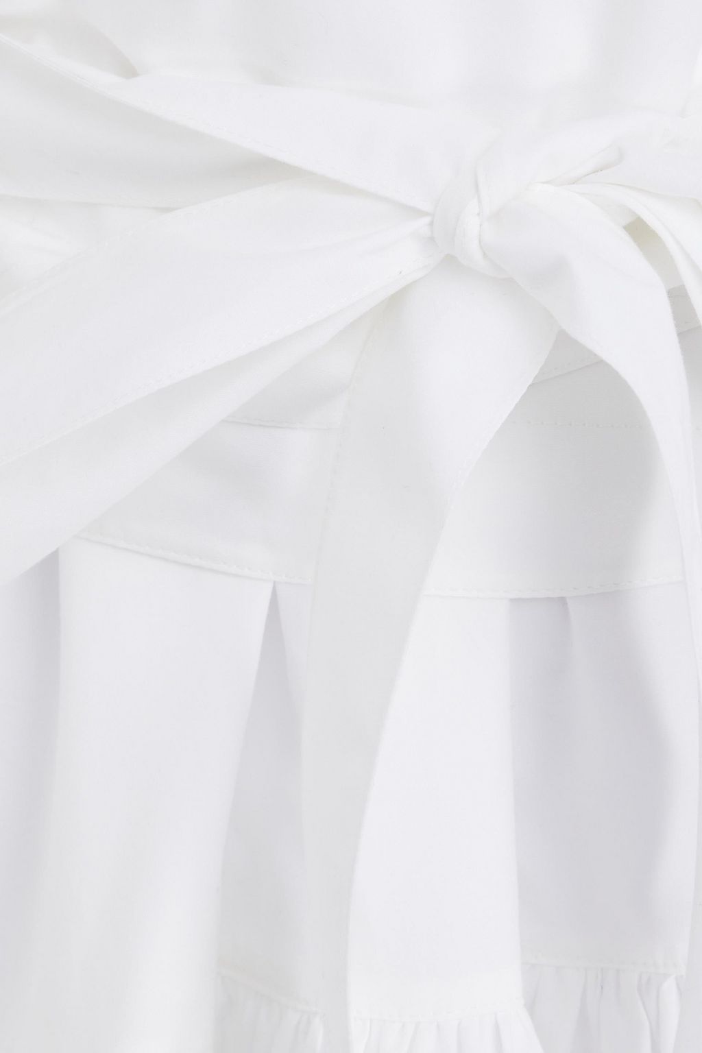 ALAÏA Tie-detailed cotton-poplin mini shirt dress