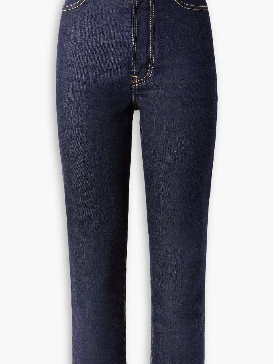 high-rise slim-leg jeans