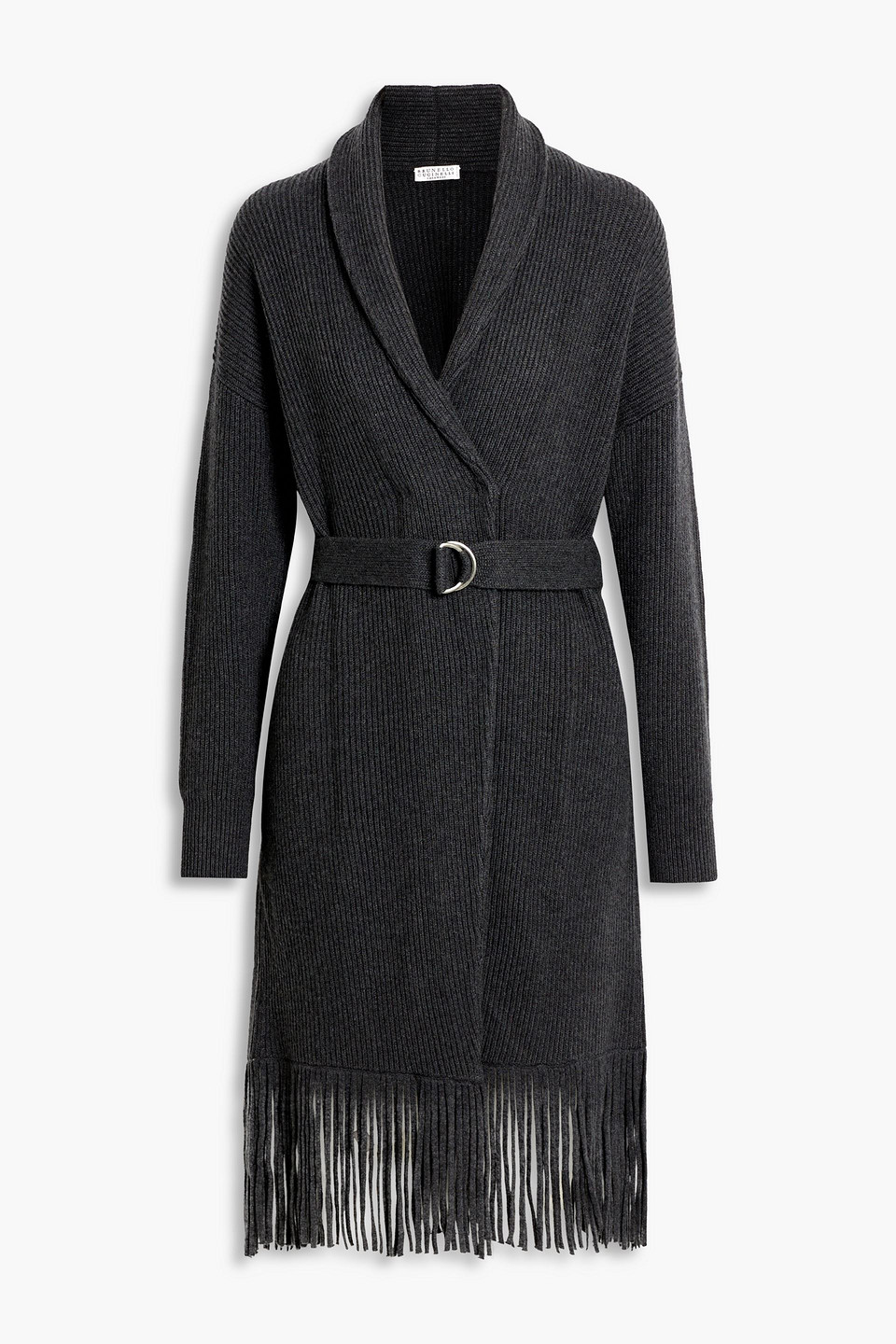 Brunello Cucinelli - Fringed ribbed cashmere cardigan