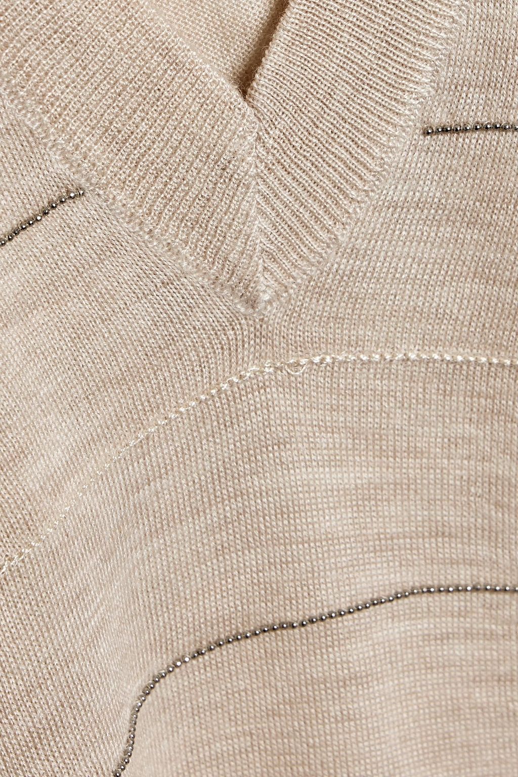 BRUNELLO CUCINELLI Embellished cashmere and silk-blend top