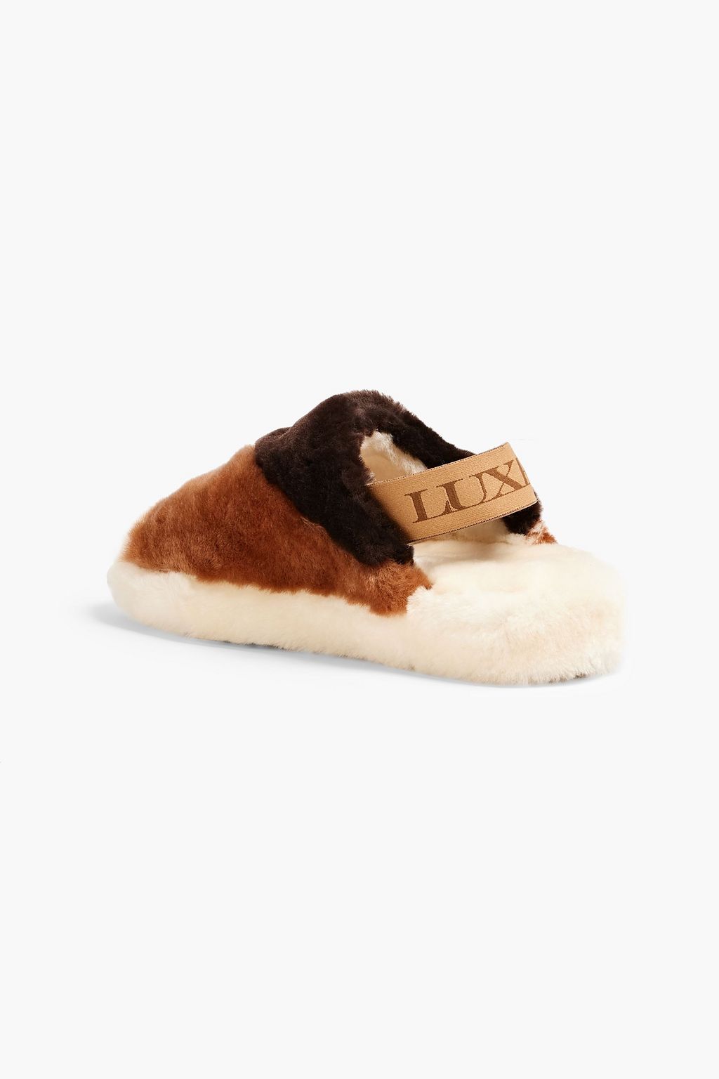 AUSTRALIA LUXE COLLECTIVE Printed shearling slingback slippers