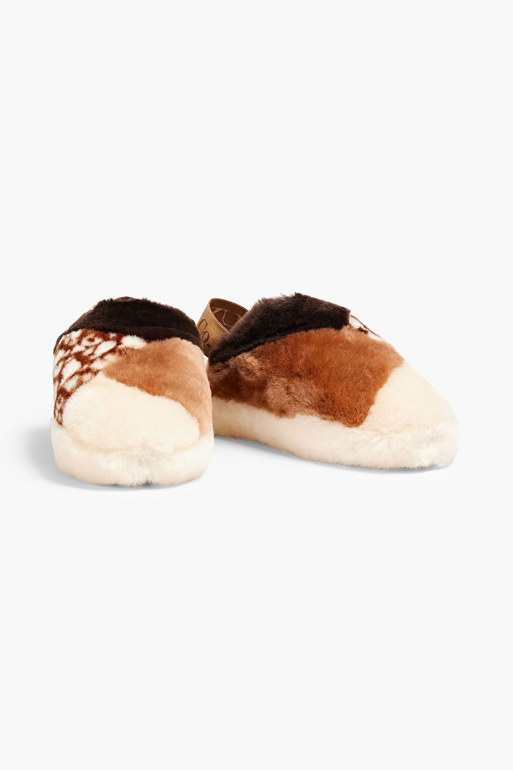 AUSTRALIA LUXE COLLECTIVE Printed shearling slingback slippers