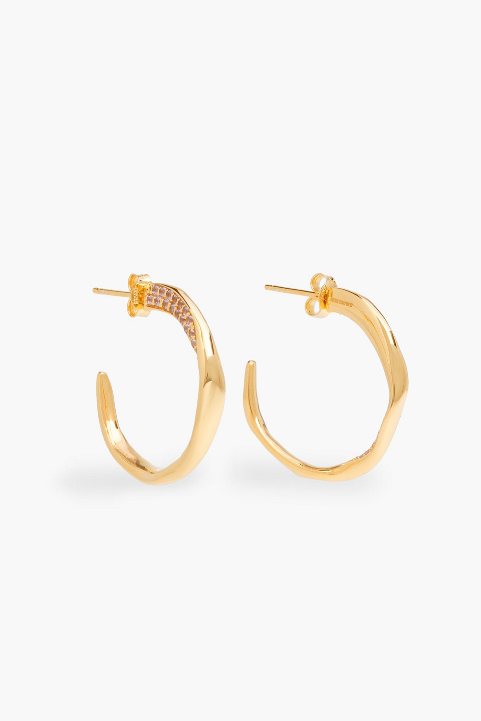 Cornelia Webb 24-karat gold-plated crystal hoop earrings