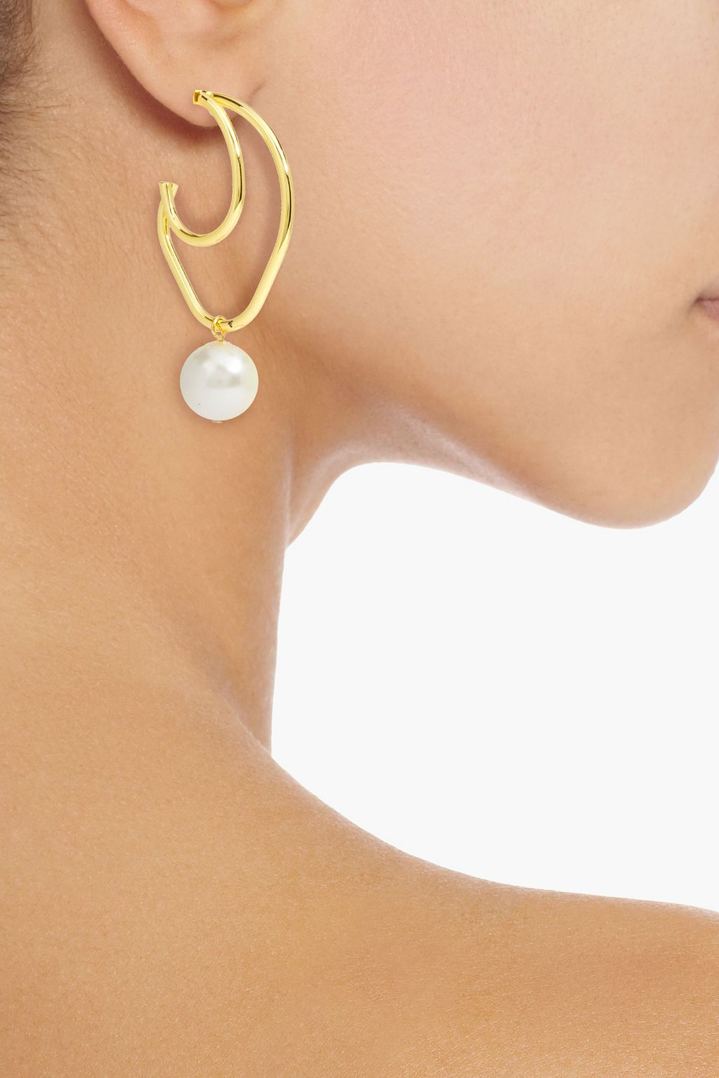 SHASHI 14-karat gold-plated faux pearl earrings