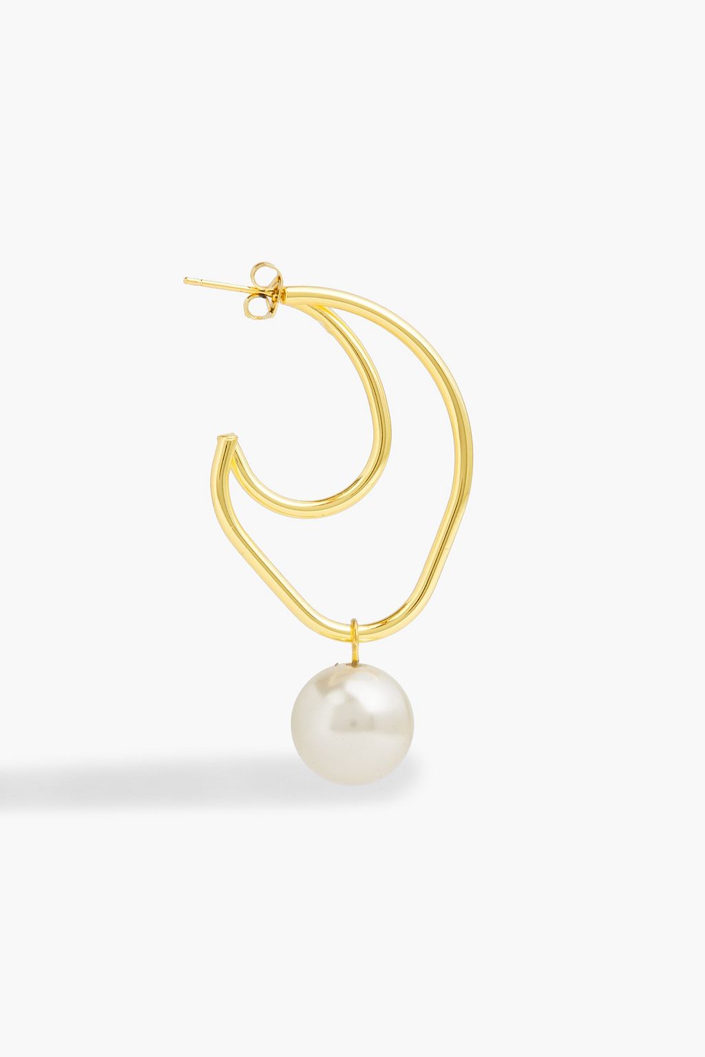 SHASHI 14-karat gold-plated faux pearl earrings