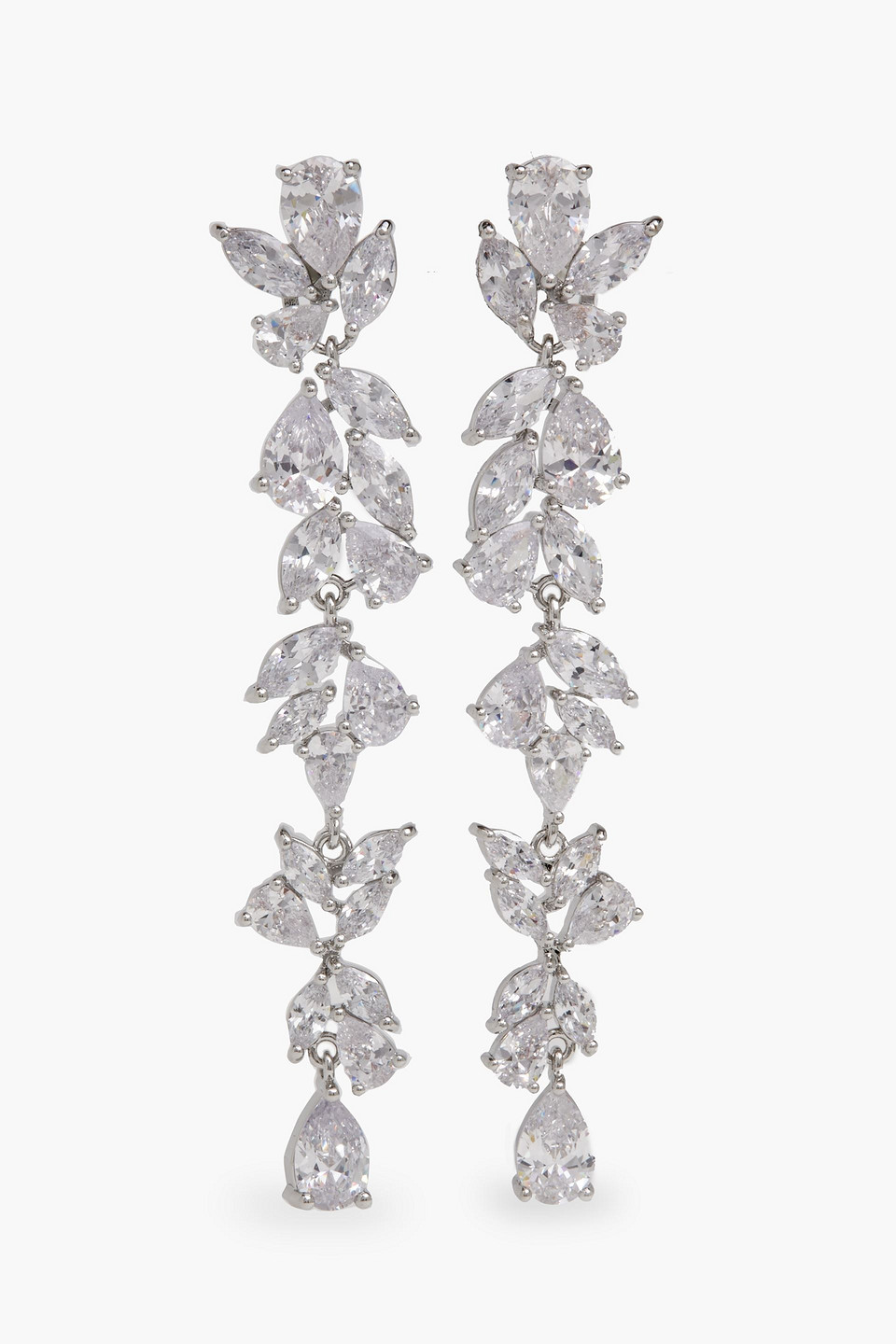 SHASHI SILVER-PLATED CRYSTAL EARRINGS,3074457345633000911