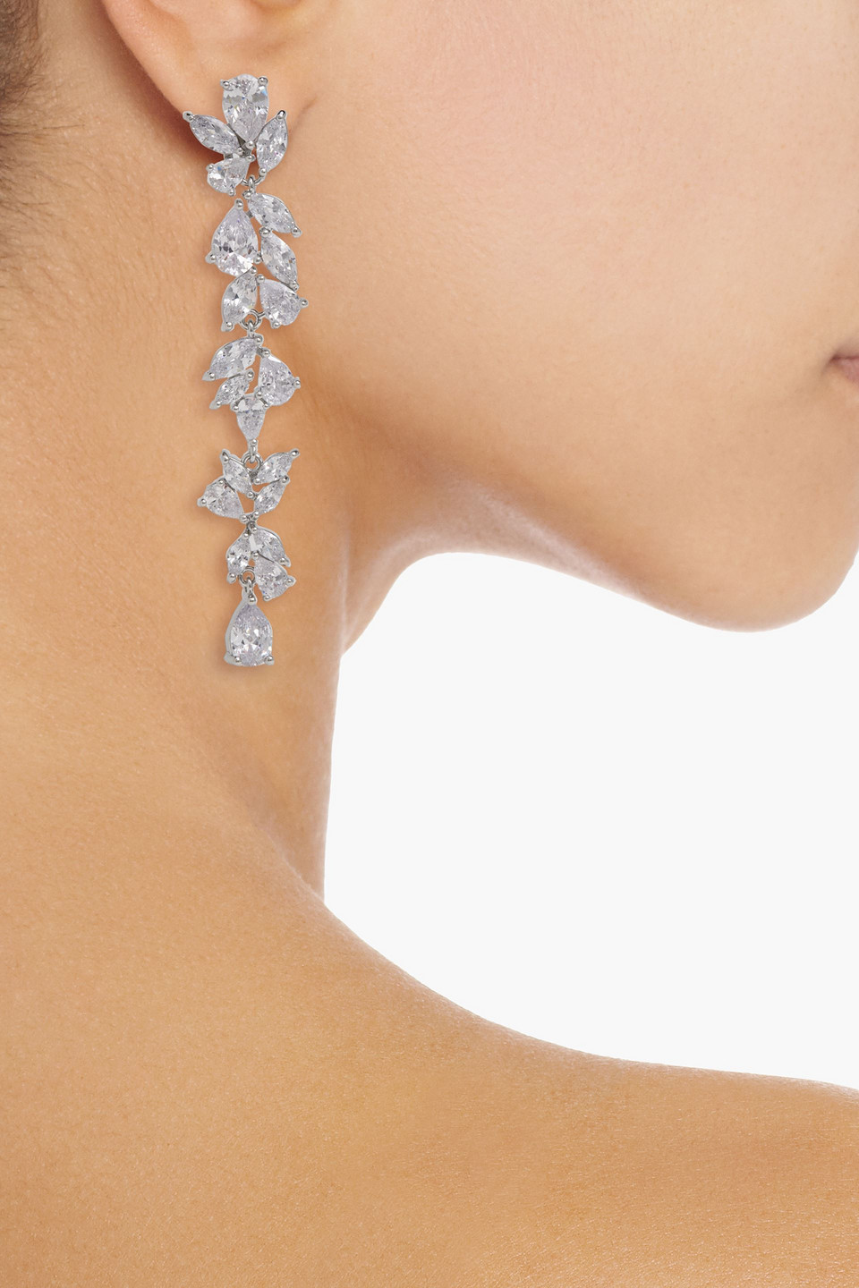SHASHI SILVER-PLATED CRYSTAL EARRINGS 3074457345633000911
