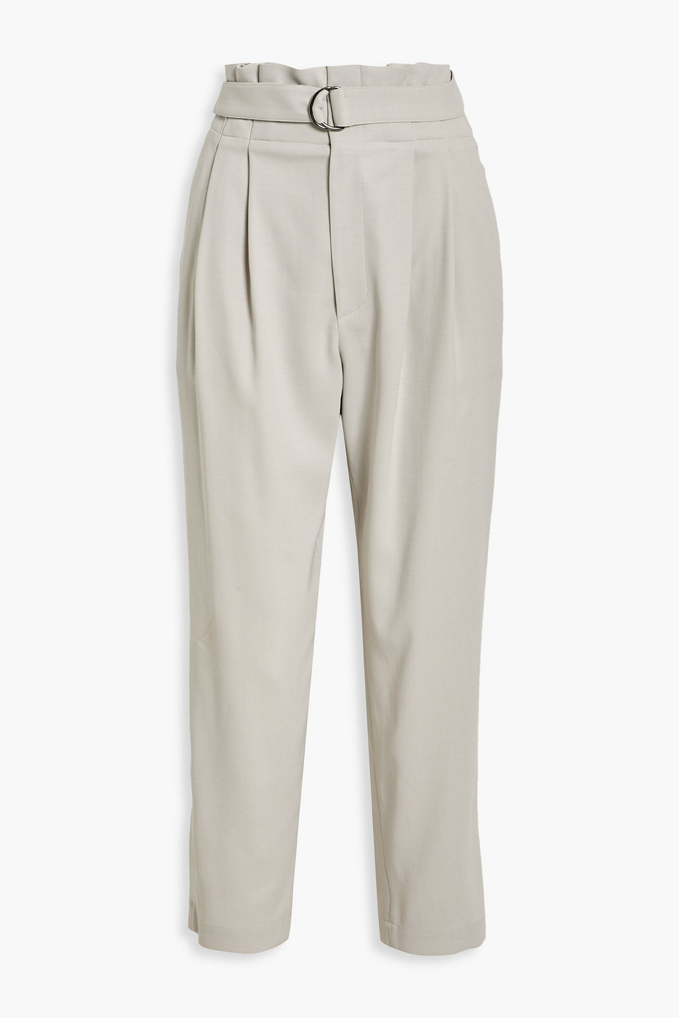 Brunello Cucinelli Pleated Wool-blend Twill Tapered Pants In Ivory