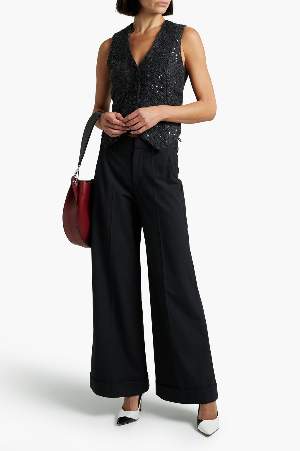 BRUNELLO CUCINELLI Sequin-embellished knitted vest