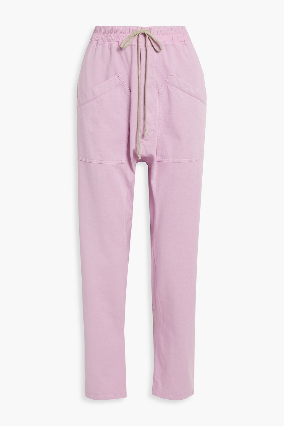 Rick Owens Cotton-jersey Track Pants In Baby Pink | ModeSens