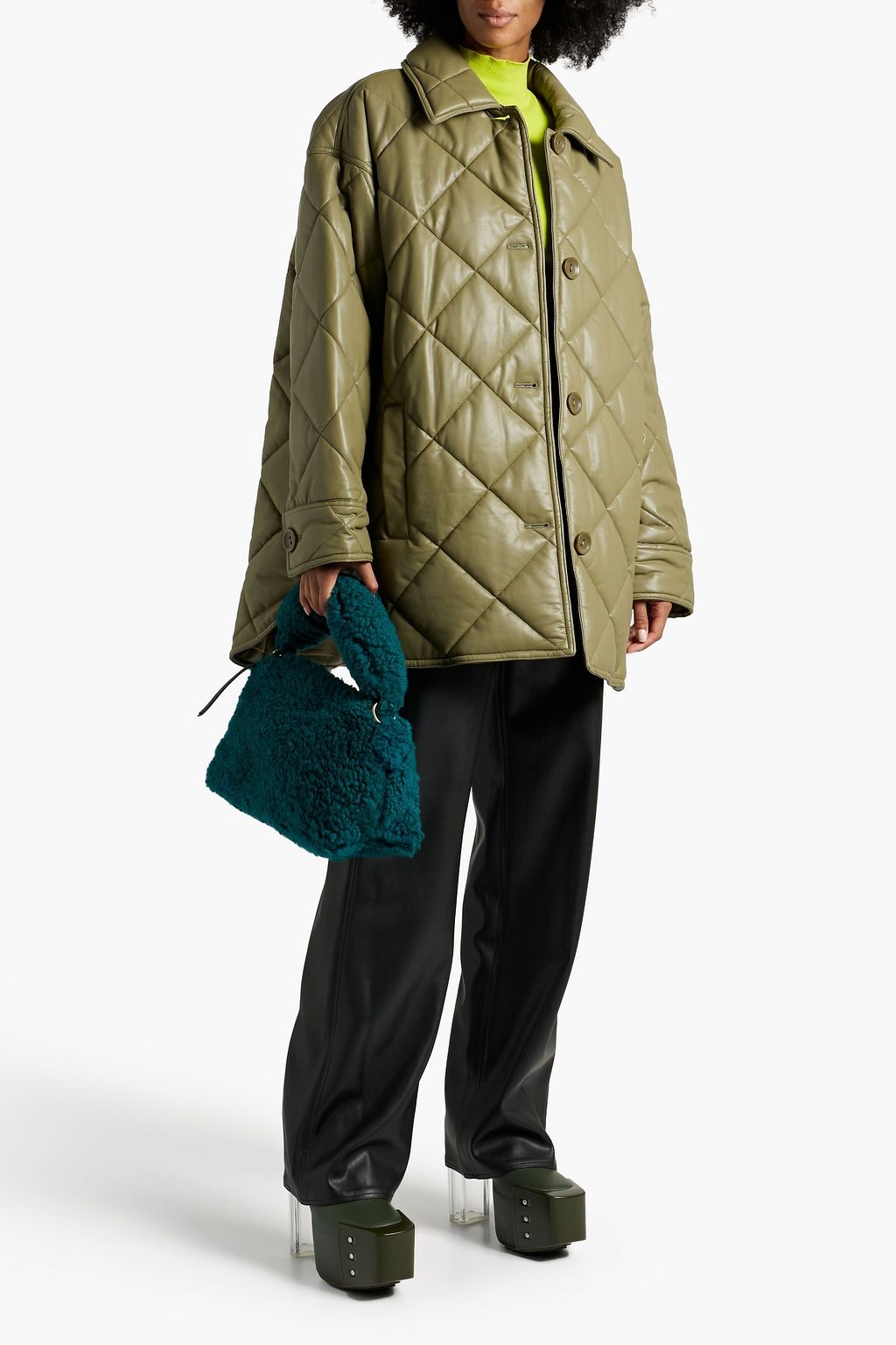 STAND STUDIO Nanna quilted faux leather jacket