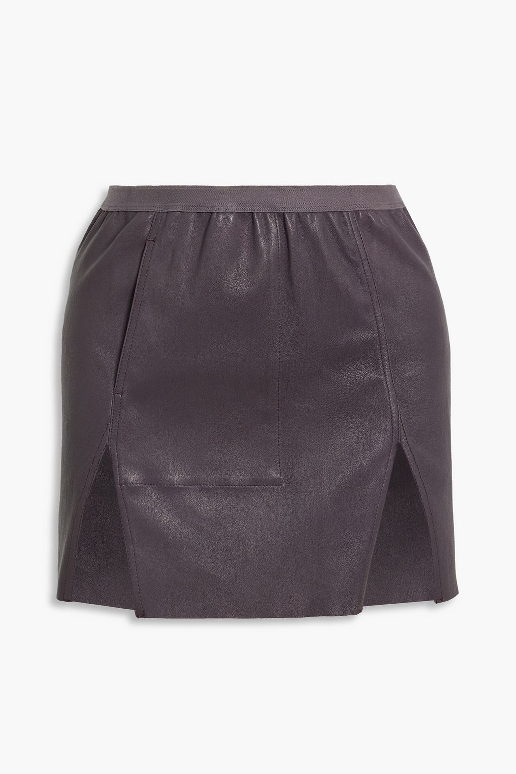 stretch leather mini skirt