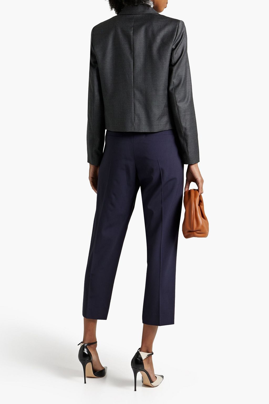 BRUNELLO CUCINELLI Cropped pleated wool-blend tapered pants
