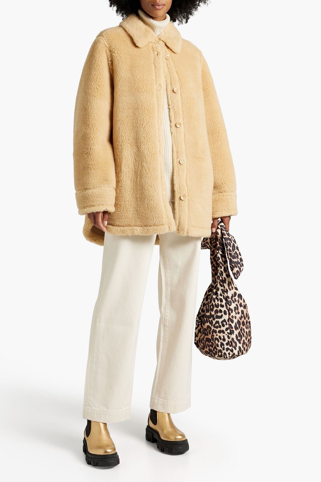 STAND STUDIO Veron oversized wool-fleece jacket