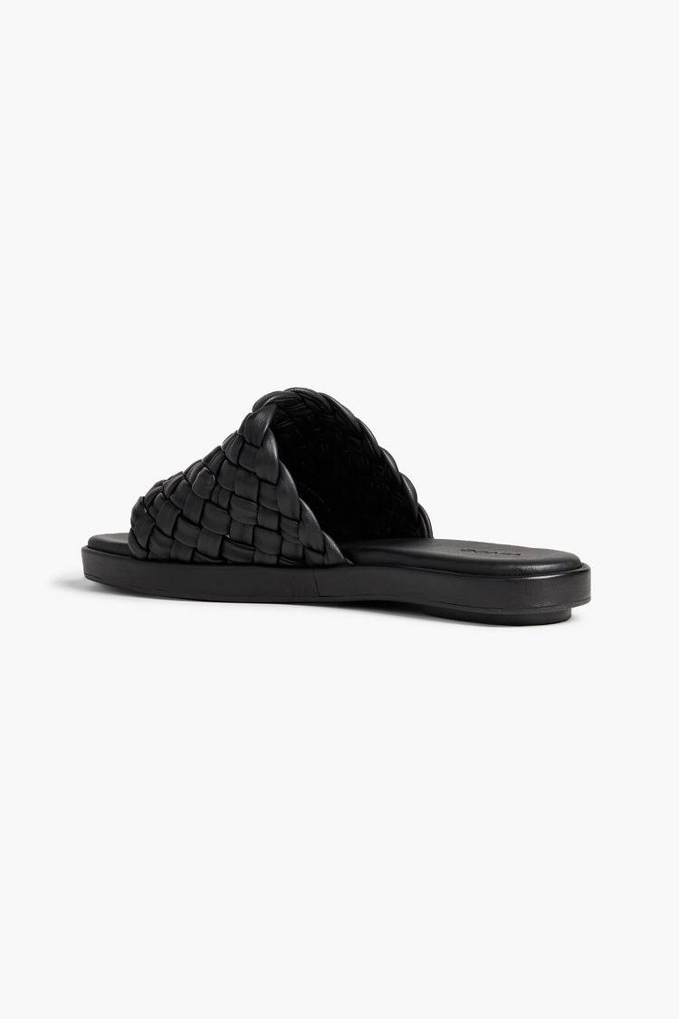 VINCE. Rumi woven leather slides | Sale up to 70% off | THE OUTNET
