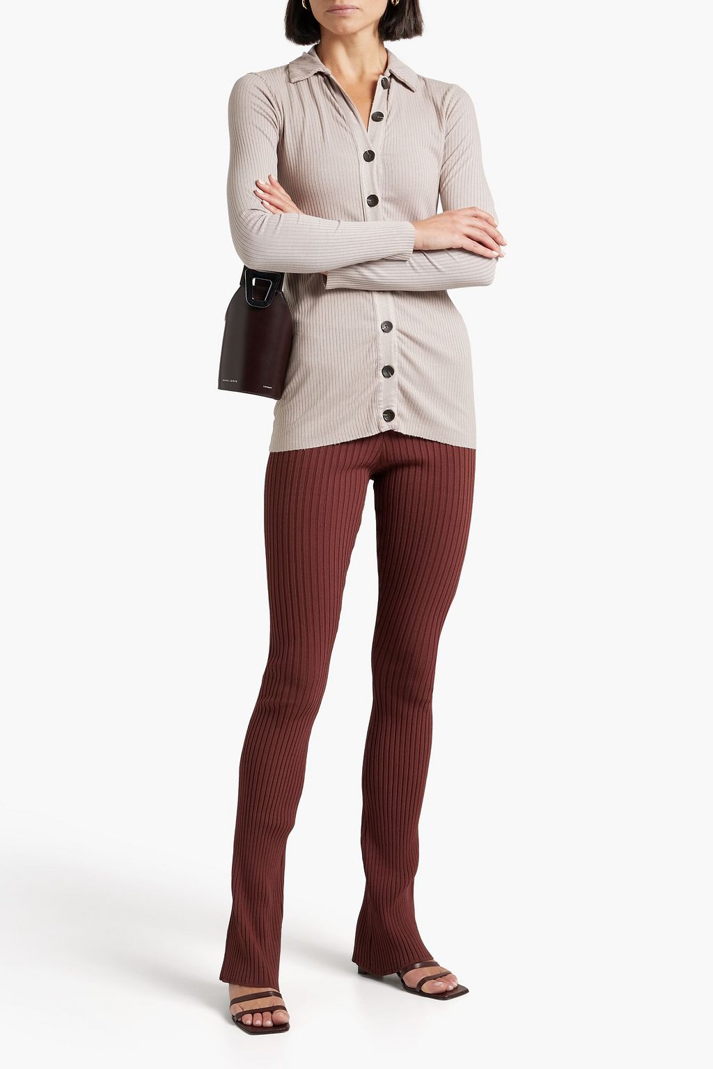 ENZA COSTA Ribbed jersey cardigan
