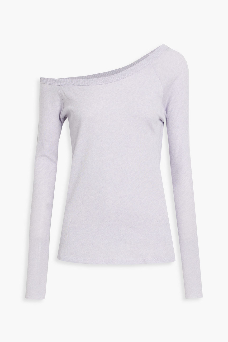 enza costa - off-the-shoulder cotton and cashmere-blend top - purple - s