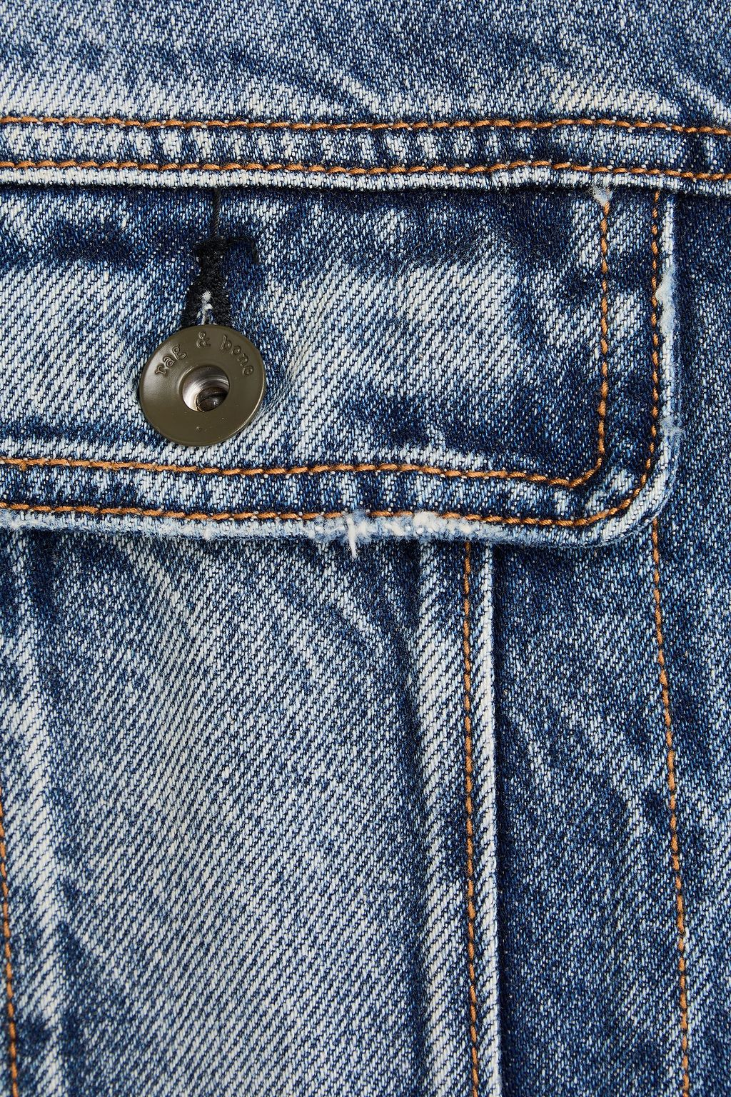 RAG & BONE جاكيت "إلي" من الدنيم بحواف مزينة بالمخمل المضلّع