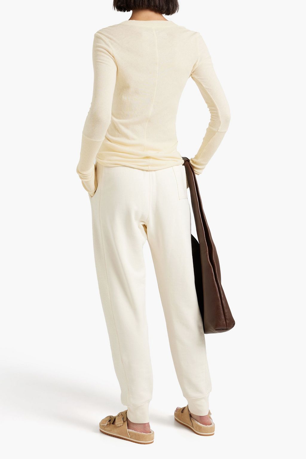 ENZA COSTA Cotton and cashmere-blend slub jersey top