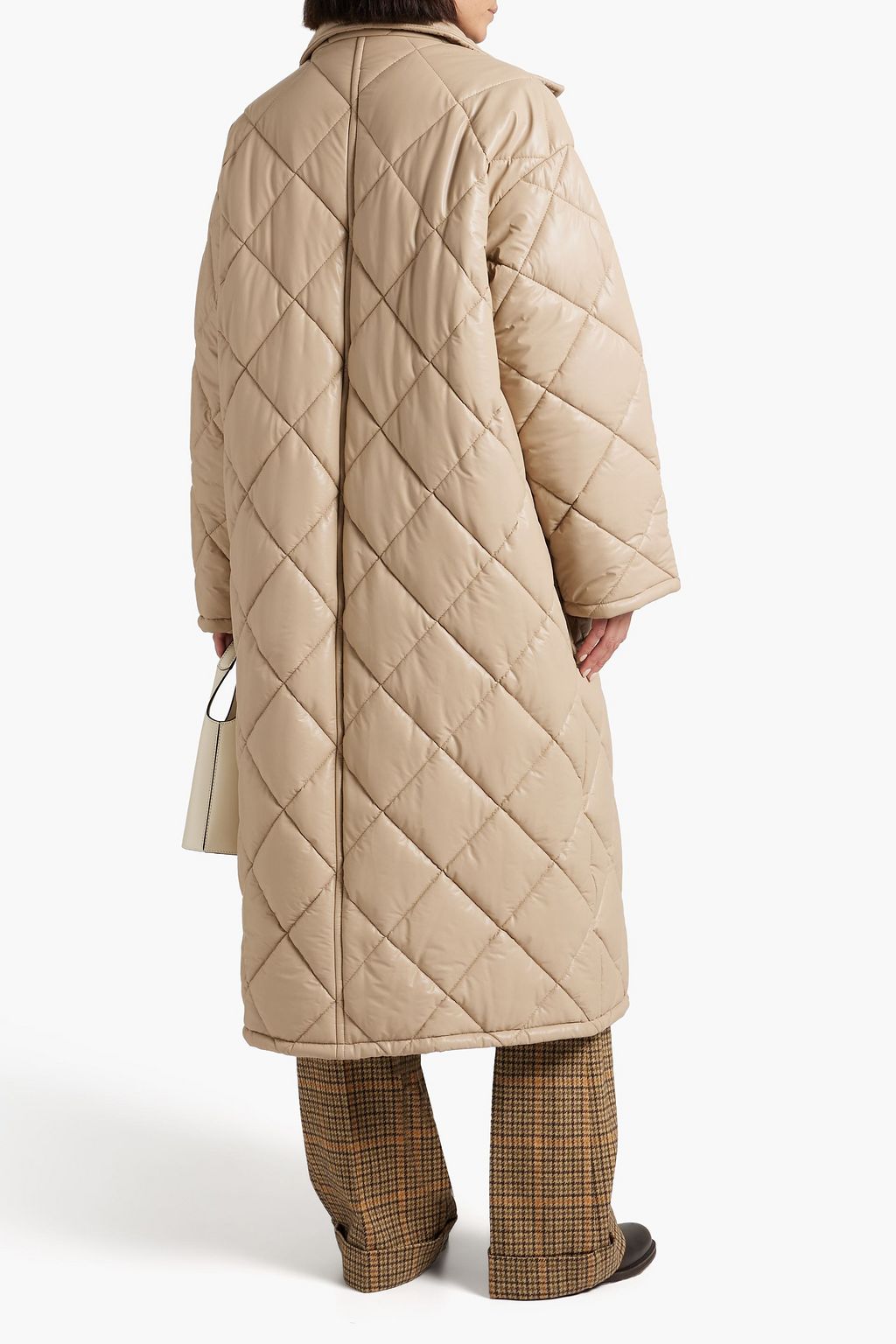 STAND STUDIO Sage quilted faux leather coat