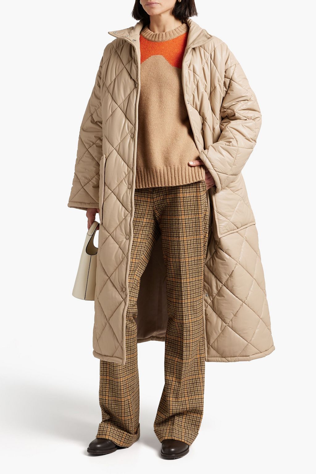 STAND STUDIO Sage quilted faux leather coat