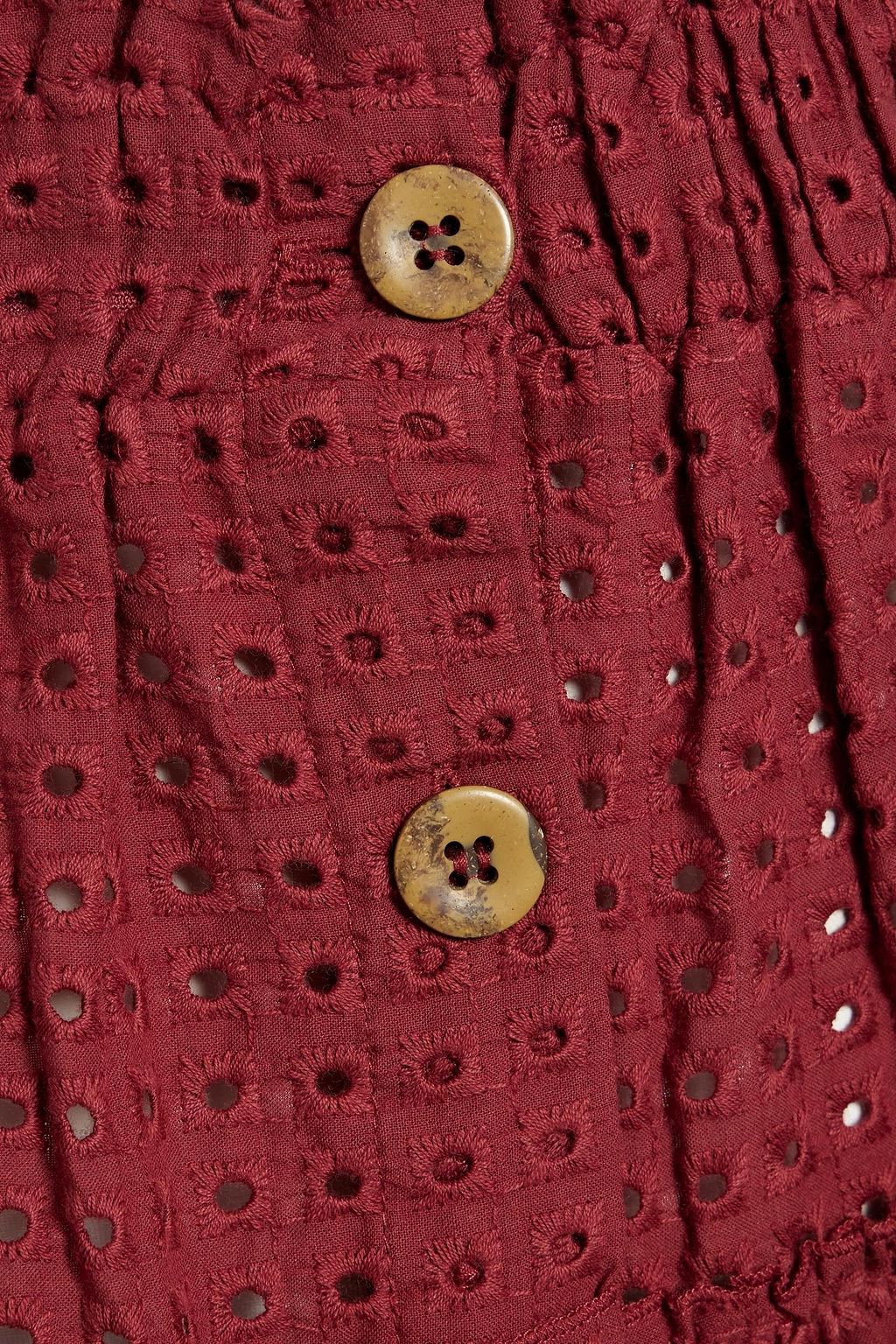 EBERJEY Broderie anglaise cotton mini skirt