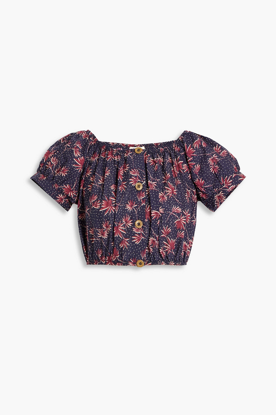 Harper cropped printed cotton top